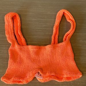 HUNZA G Crinkle Bikini Xandra Top - Orange